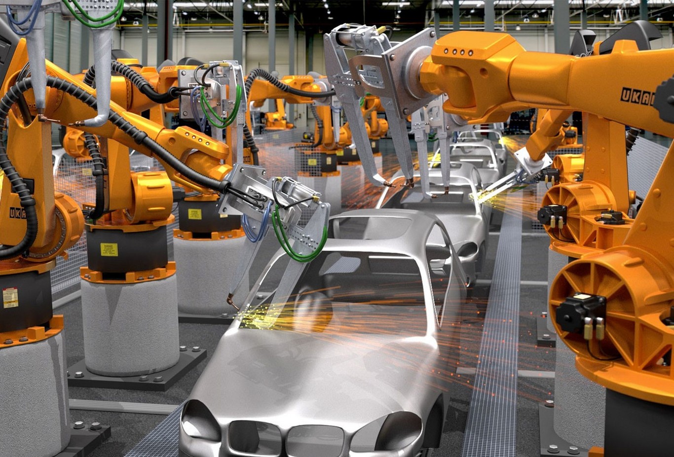 robot_industrial. hombres igualitarios
